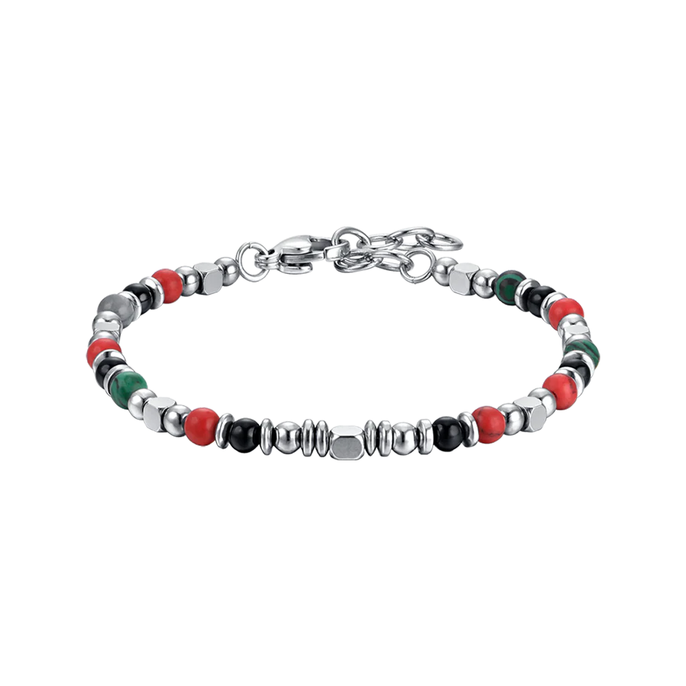 BRACCIALE BAMBINO IN ACCIAIO CON PIETRE MULTICOLOR