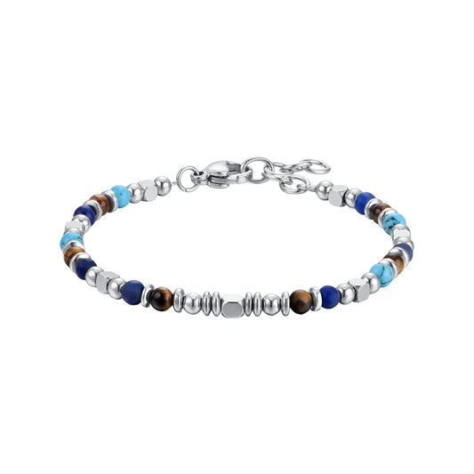 BRACCIALE BAMBINO IN ACCIAIO CON PIETRE MULTICOLOR