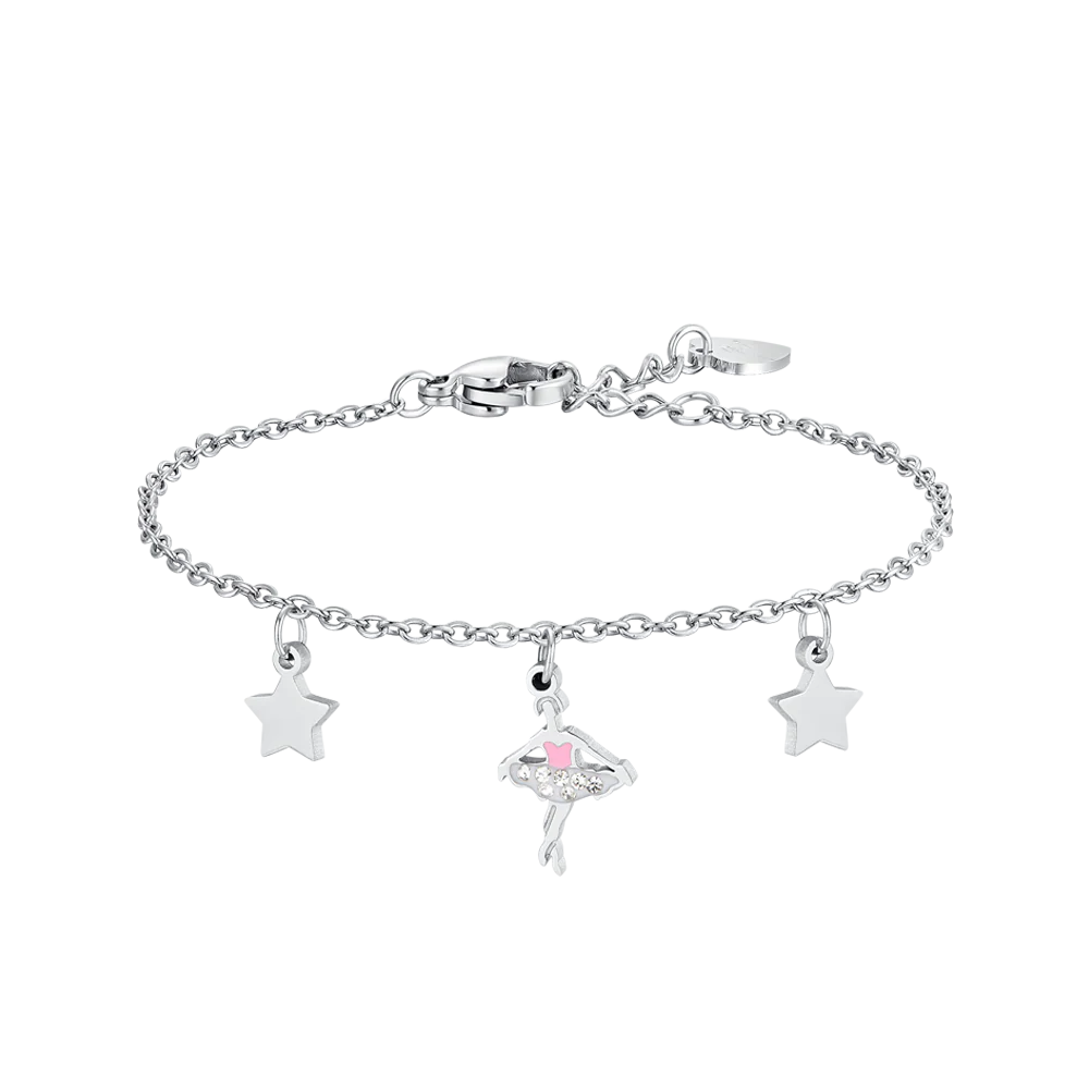 BRACCIALE BAMBINA IN ACCIAIO CON BALLERINA