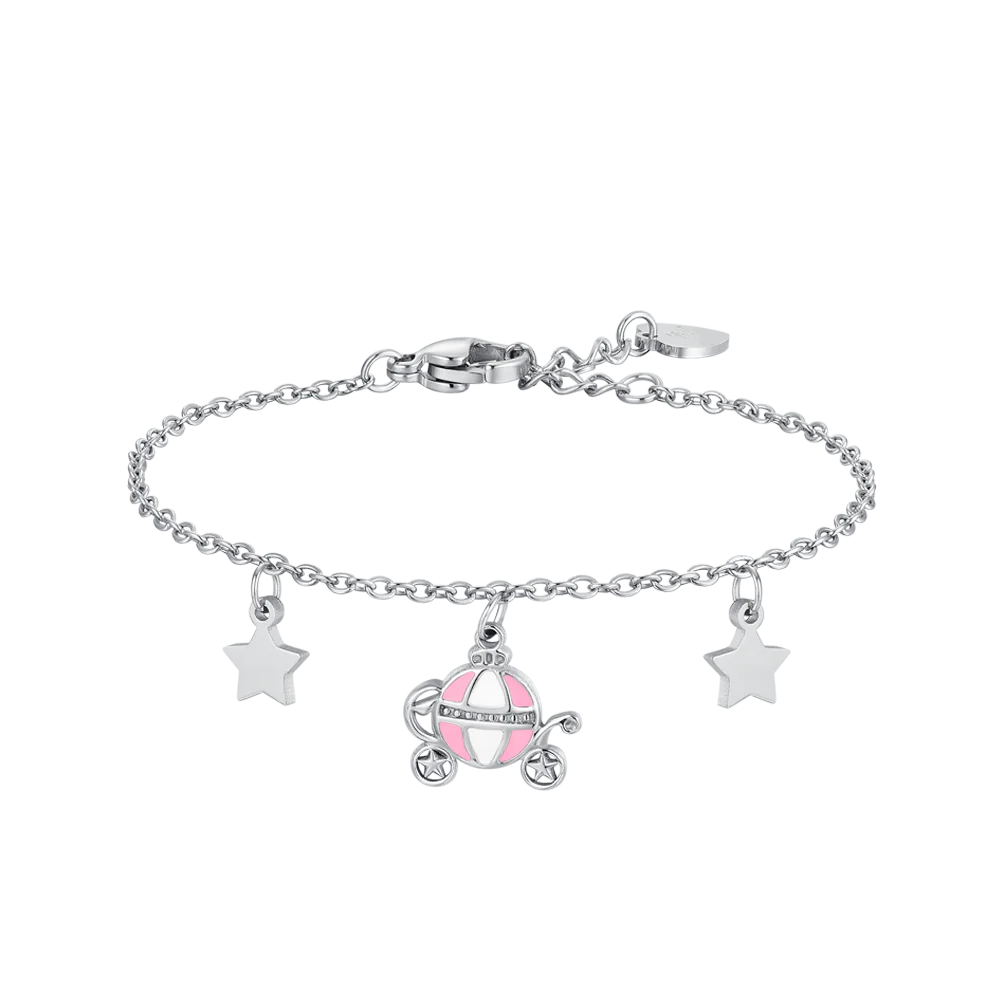 BRACCIALE BAMBINA IN ACCIAIO CON CARROZZA