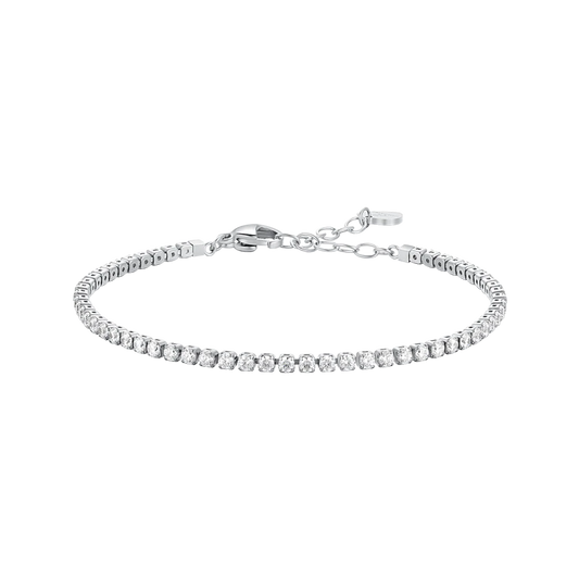 BRACCIALE BAMBINA TENNIS IN ACCIAIO CON ZIRCONI BIANCHI