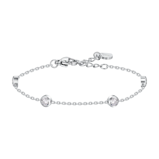 BRACCIALE BAMBINA IN ACCIAIO CON ZIRCONI BIANCHI