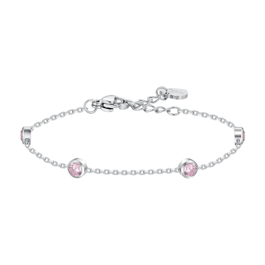 BRACCIALE BAMBINA IN ACCIAIO CON ZIRCONI ROSA