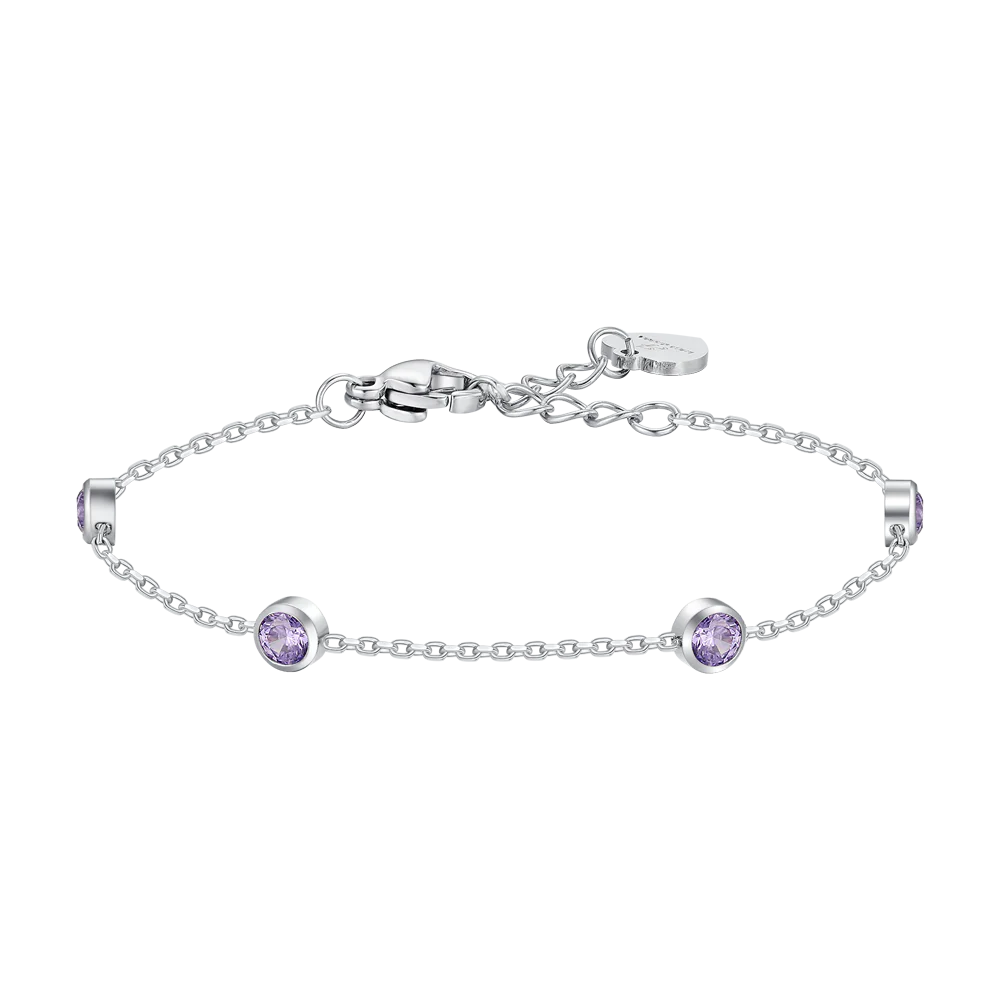 BRACCIALE BAMBINA IN ACCIAIO CON ZIRCONI VIOLA