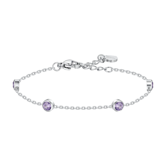 BRACCIALE BAMBINA IN ACCIAIO CON ZIRCONI VIOLA