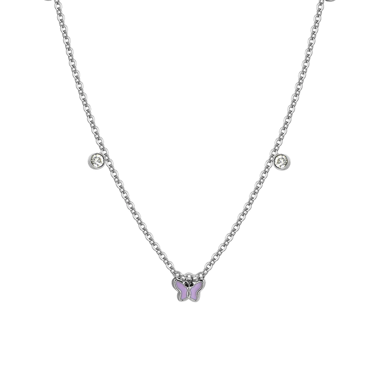 COLLANA BAMBINA IN ACCIAIO SMALTO VIOLA