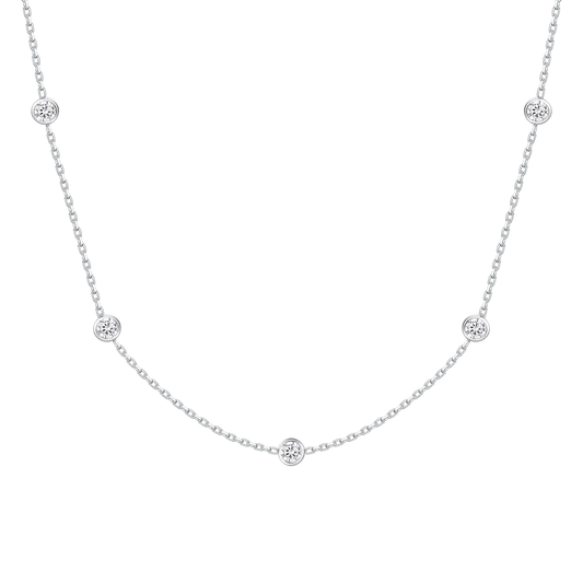 COLLANA BAMBINA IN ACCIAIO CON ZIRCONI BIANCHI