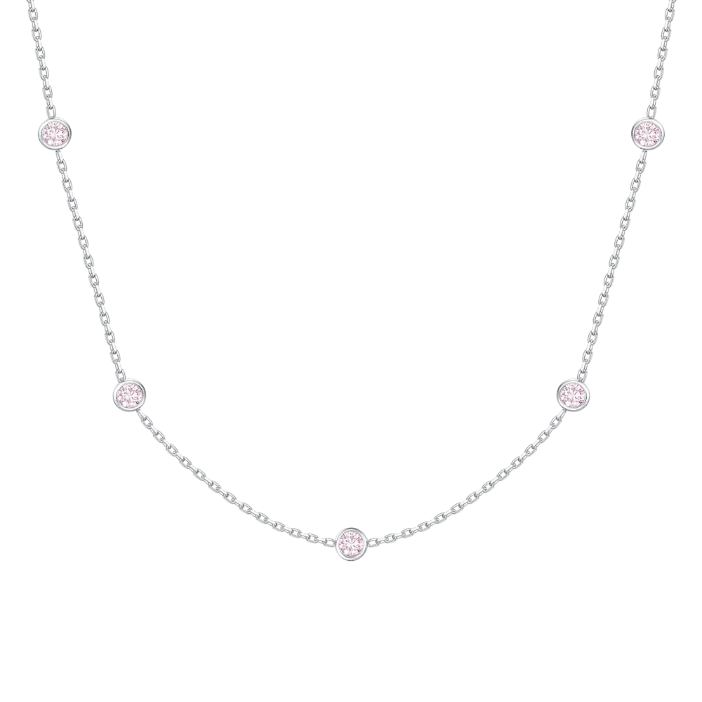 COLLANA BAMBINA IN ACCIAIO CON ZIRCONI ROSA