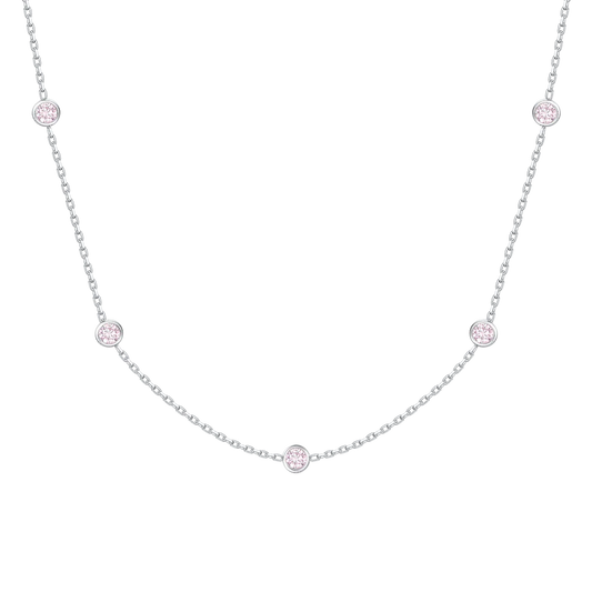 COLLANA BAMBINA IN ACCIAIO CON ZIRCONI ROSA