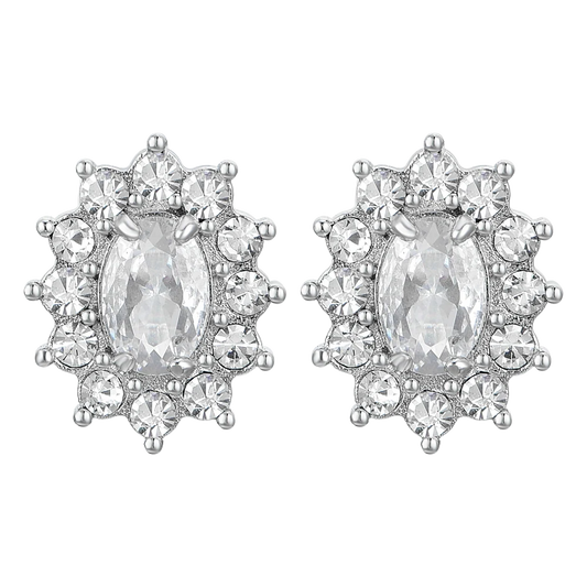 ORECCHINI DONNA IN ACCIAIO CRISTALLI E ZIRCONE BIANCO