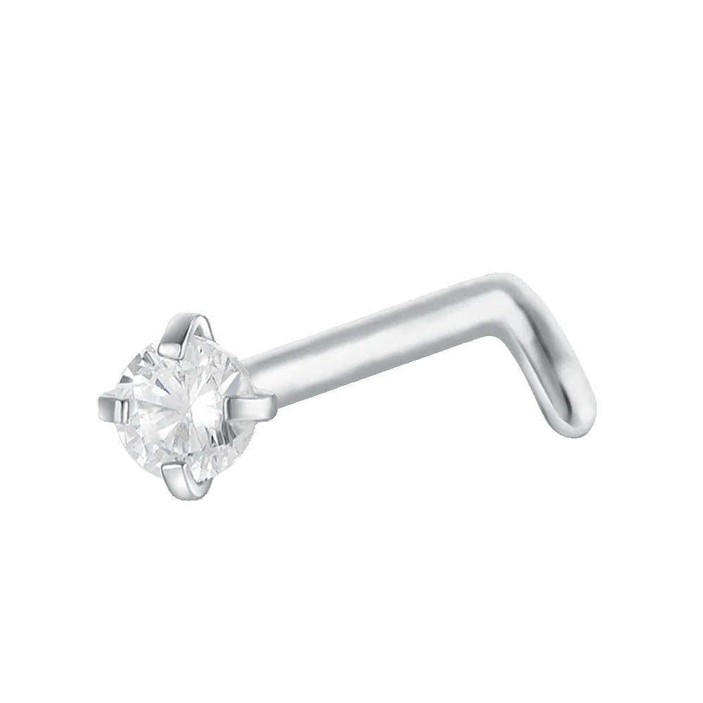 PIERCING NASO DONNA IN ACCIAIO CON ZIRCONE BIANCO