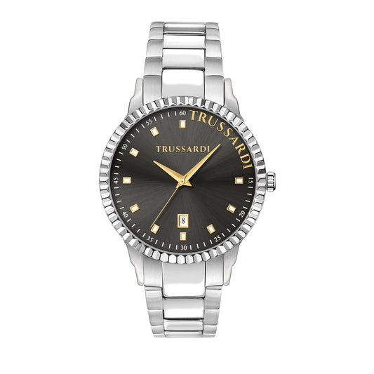 T-BENT 43MM 3H GRAY DIAL BR SS