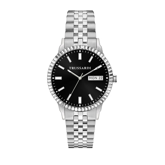 T-BENT 39MM 3H BLACK DIAL SS BR