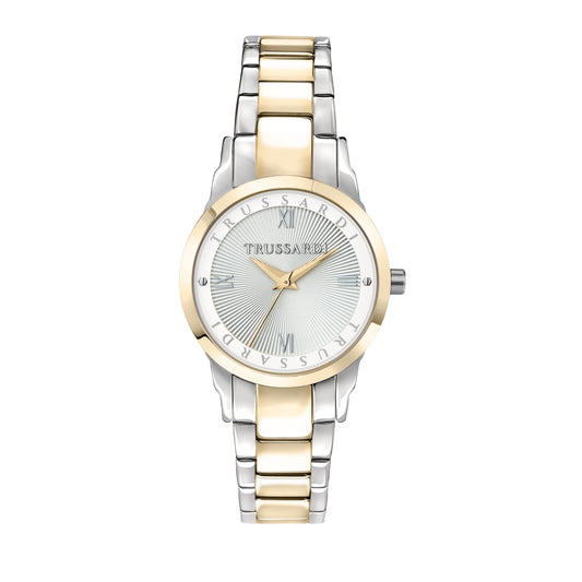 T-BENT 32MM 3H W/SILVER DIAL BR SS+YG