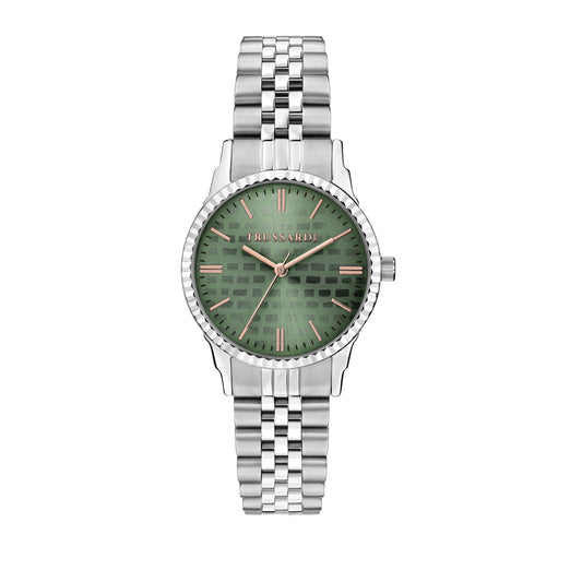 T-BENT 32MM 3H OLIVE GREEN DIAL SS BR