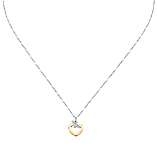 T-LOGO NECKL SS YG CRYSTAL WHITE 40+5CM
