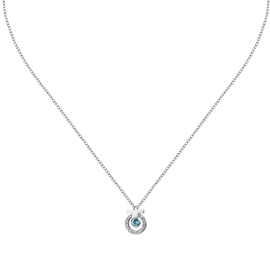 T-LOGO NECKL SS CRYSTAL BLU+WHITE 40+5CM