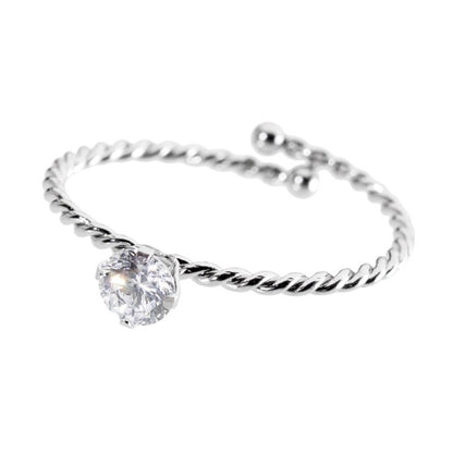 Anello con solitario 4 mm