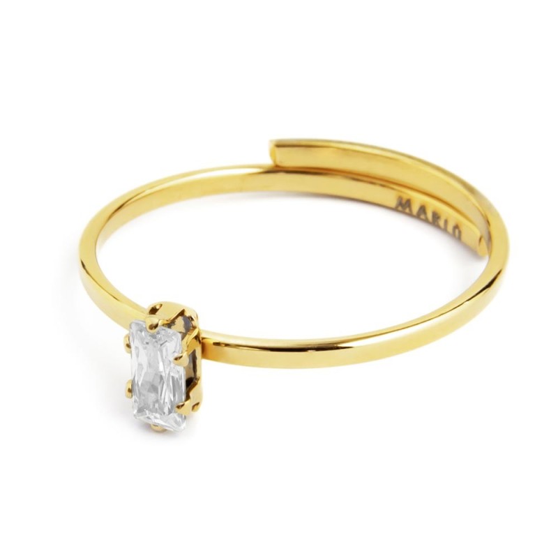 Anello con zircone baguette