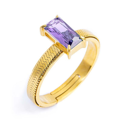 Anello con zircone baguette