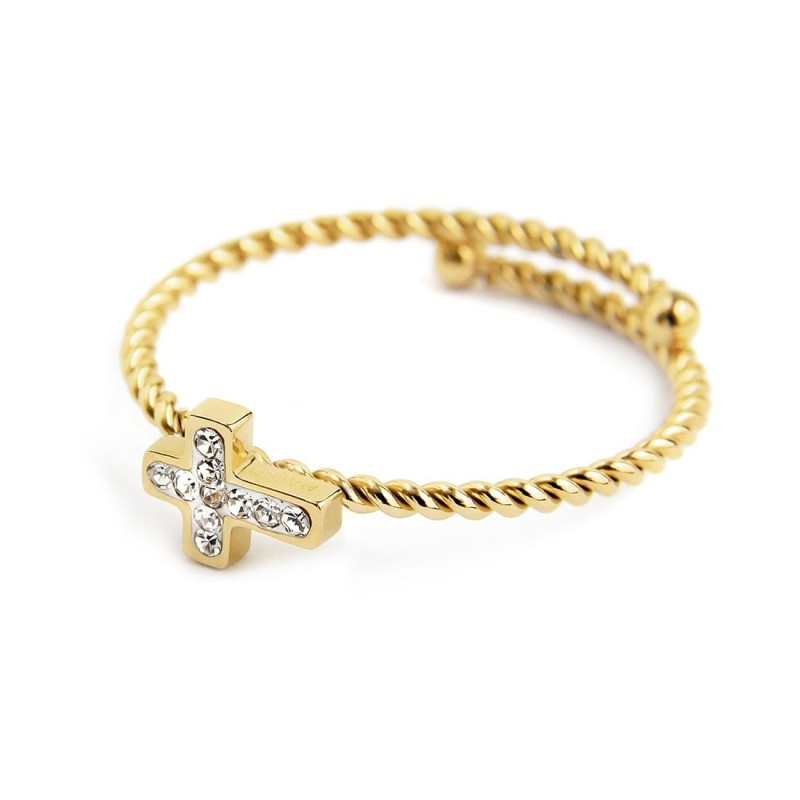 Anello croce con cristalli