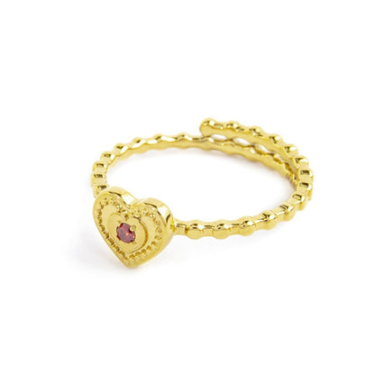 Anello cuore con zircone