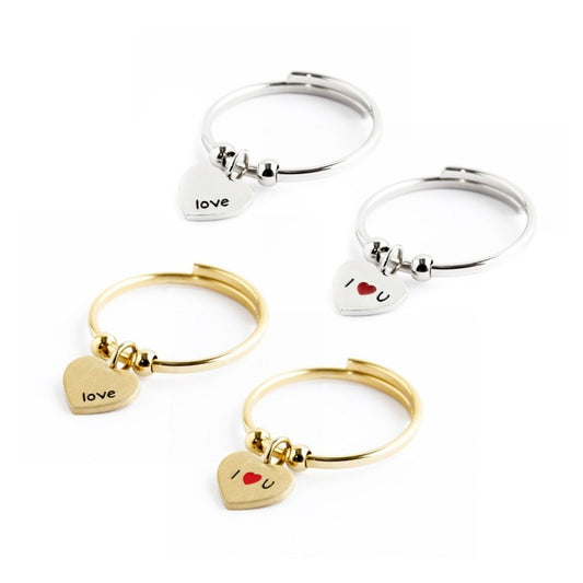 Anello cuore pendente