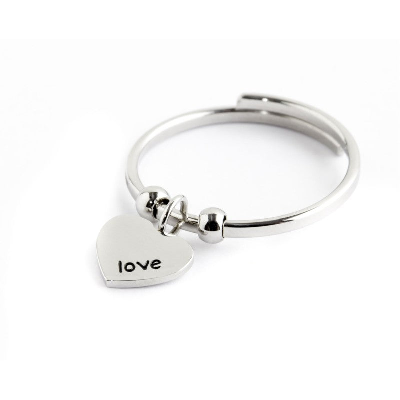Anello cuore pendente