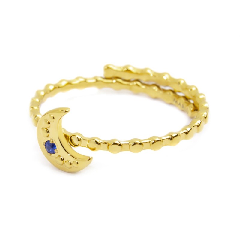 Anello luna con zircone