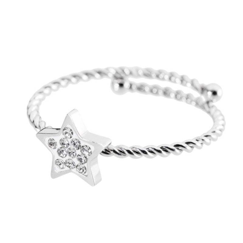 Anello stella con cristalli