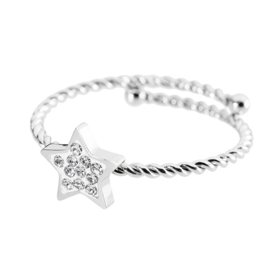 Anello stella con cristalli