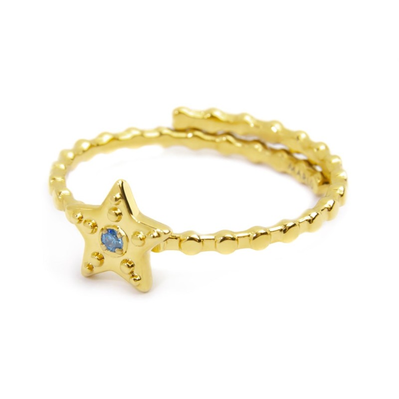 Anello stella con zircone