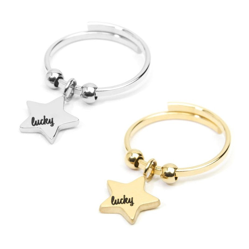 Anello stella lucky pendente