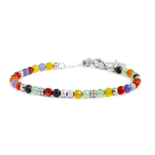 Bracciale agata sfaccettata 4mm