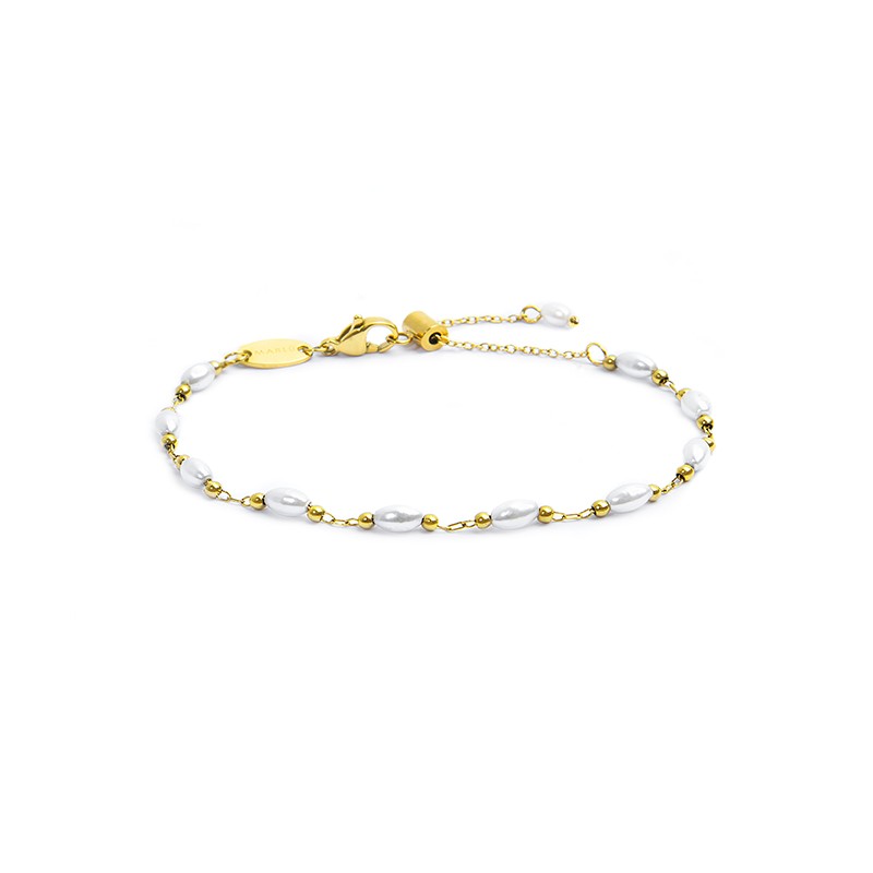 Bracciale catena con perle irregolari