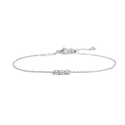 Bracciale catena cutting cross con tre zirconi 3,5mm centrali