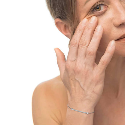 Bracciale catena cutting cross zirconi centrali