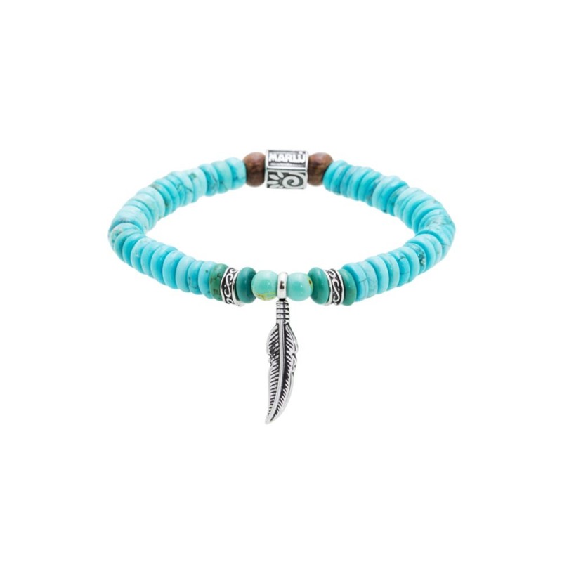 Bracciale con piuma pendente
