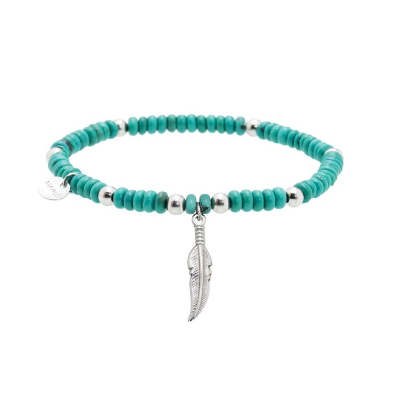 Bracciale con piuma pendente