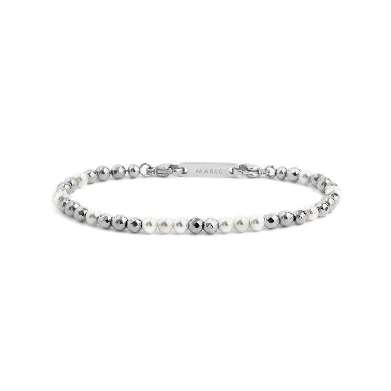 Bracciale ematite e perle