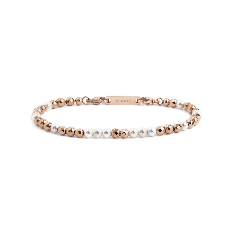 Bracciale ematite e perle