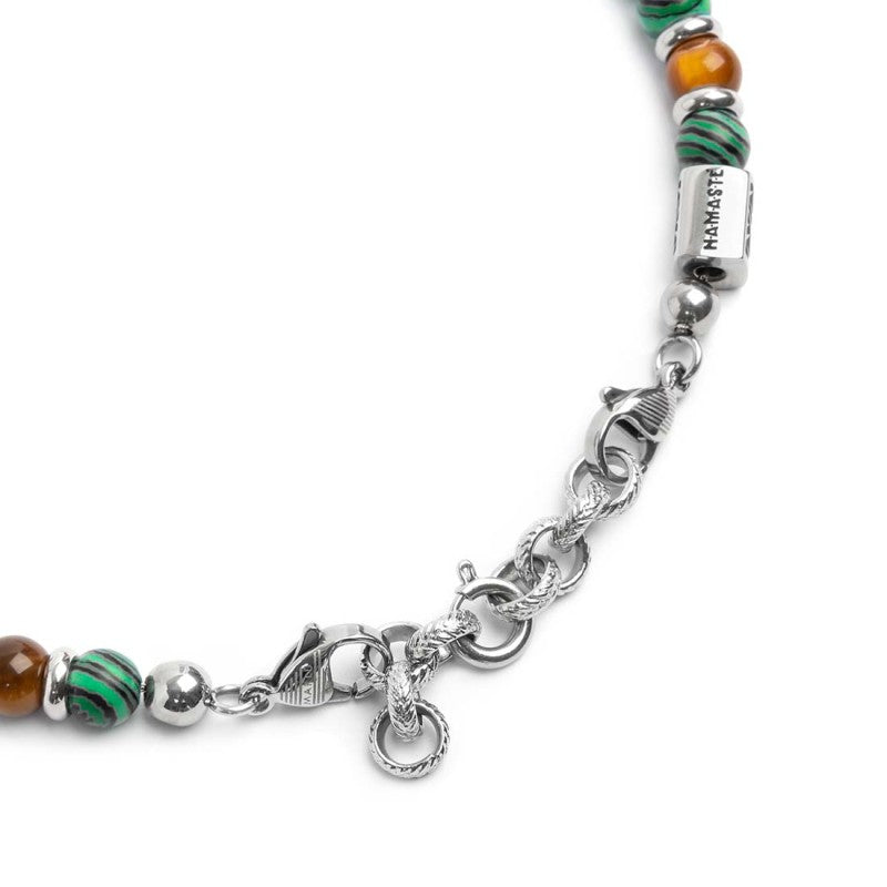 Bracciale malachite e occhio di tigre 6mm