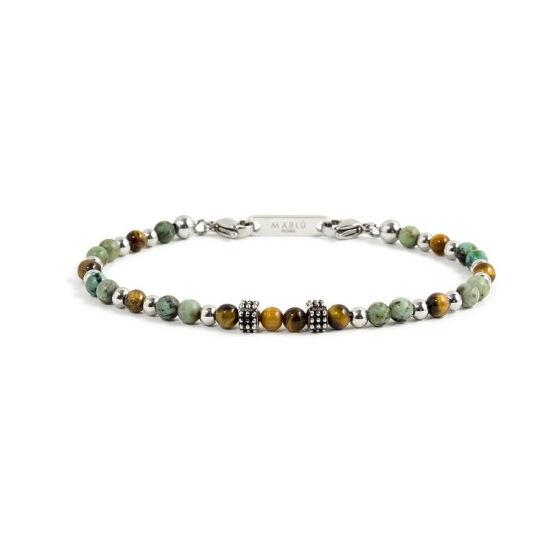 Bracciale occhio di tigre e turchese africano