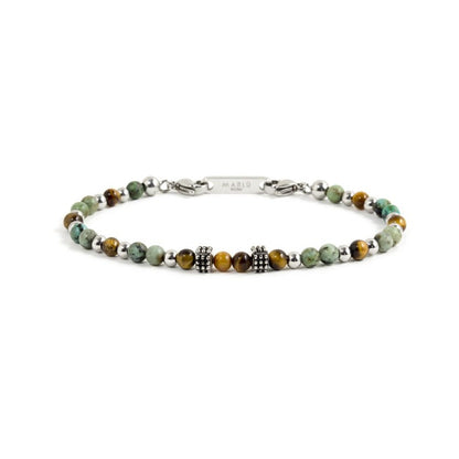Bracciale occhio di tigre e turchese africano