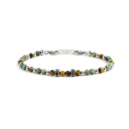 Bracciale occhio di tigre e turchese africano