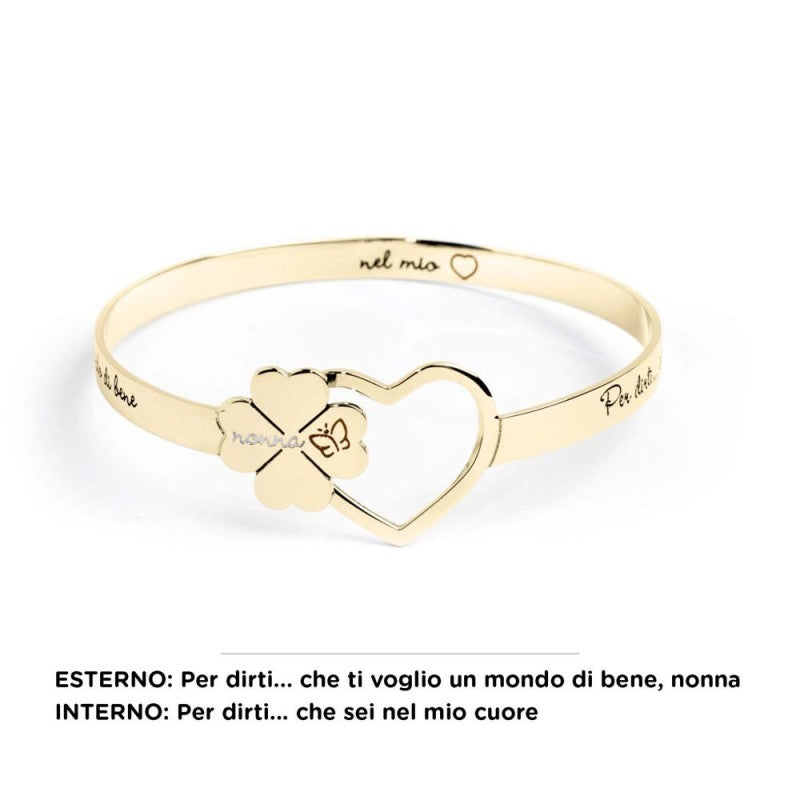 Bracciale rigido nonna quadrifoglio