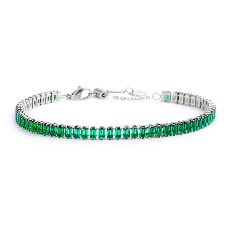 Bracciale tennis cristalli baguette