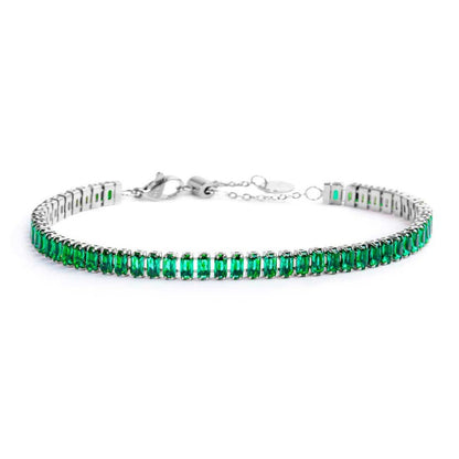 Bracciale tennis cristalli baguette