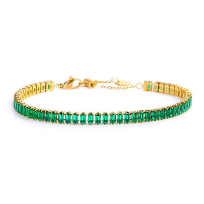 Bracciale tennis cristalli baguette