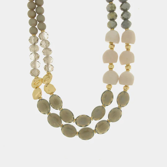 Collana in Metallo con pietre nelle sfumature del tortora